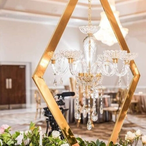 Diamond Chandelier Candelabra (Gold)
